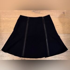 Leifsdottir Anthropologie Double Zipper Black Mini Skirt Women’s Size 6